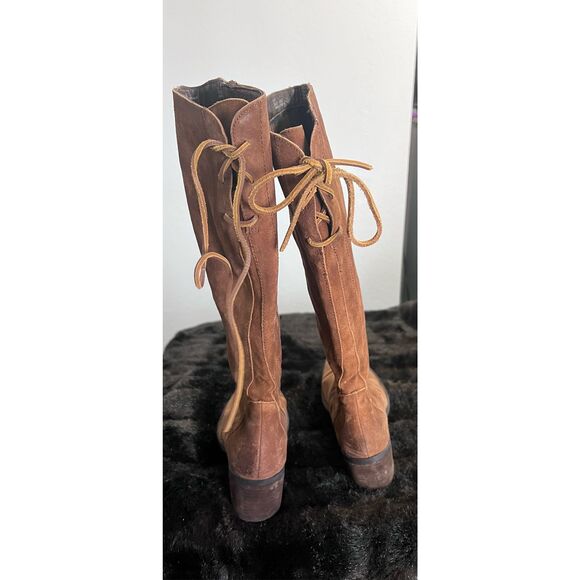 Born Women's Felicia Boot Size 8.5 Tall Block Heel Brown Distressed Western Boho - Picture 4 of 4